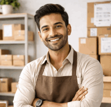 Success e-commerce store owner happy about AI generated articles output given by blogandpost.com